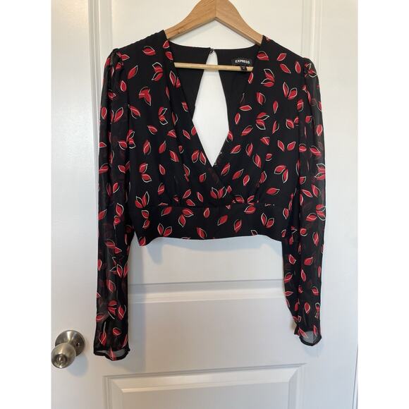 Express Crop Top Blouse Sz Medium - Picture 2 of 7